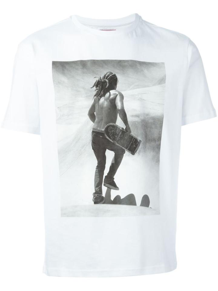 Palm Angels Photo Print T-shirt, Men's, Size: Small, White, Cotton