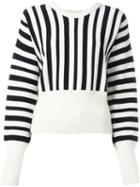 Marni Striped Jumper, Women's, Size: 40, White, Virgin Wool