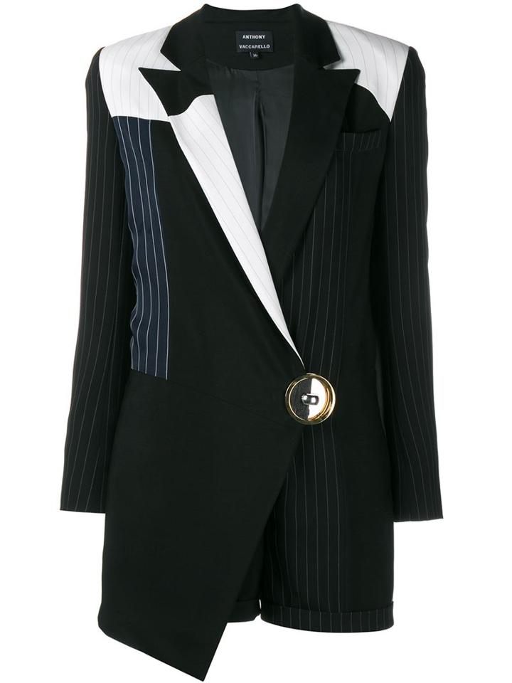Anthony Vaccarello Patchwork Mohair & Wool Jumpsuit Jacket