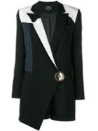 Anthony Vaccarello Patchwork Mohair & Wool Jumpsuit Jacket