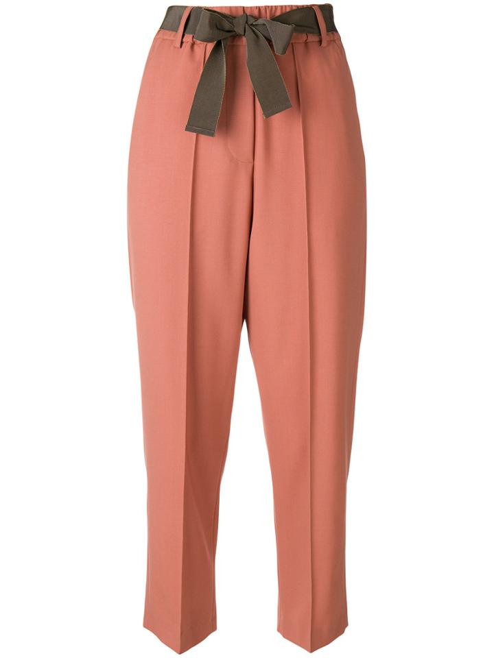 Alysi Cropped Trousers - Yellow & Orange