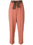 Alysi Cropped Trousers - Yellow & Orange