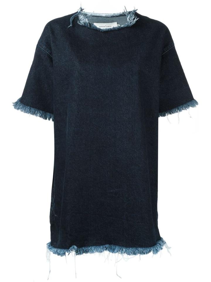 Marques'almeida Denim T-shirt Dress, Women's, Size: 10, Blue, Cotton