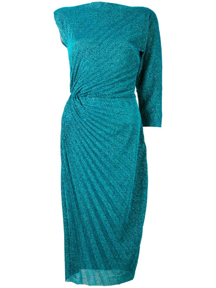 A.f.vandevorst Asymmetric Pleated Dress - Blue
