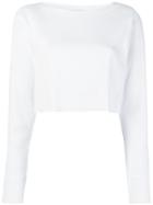 T By Alexander Wang Cropped Knit Top - White