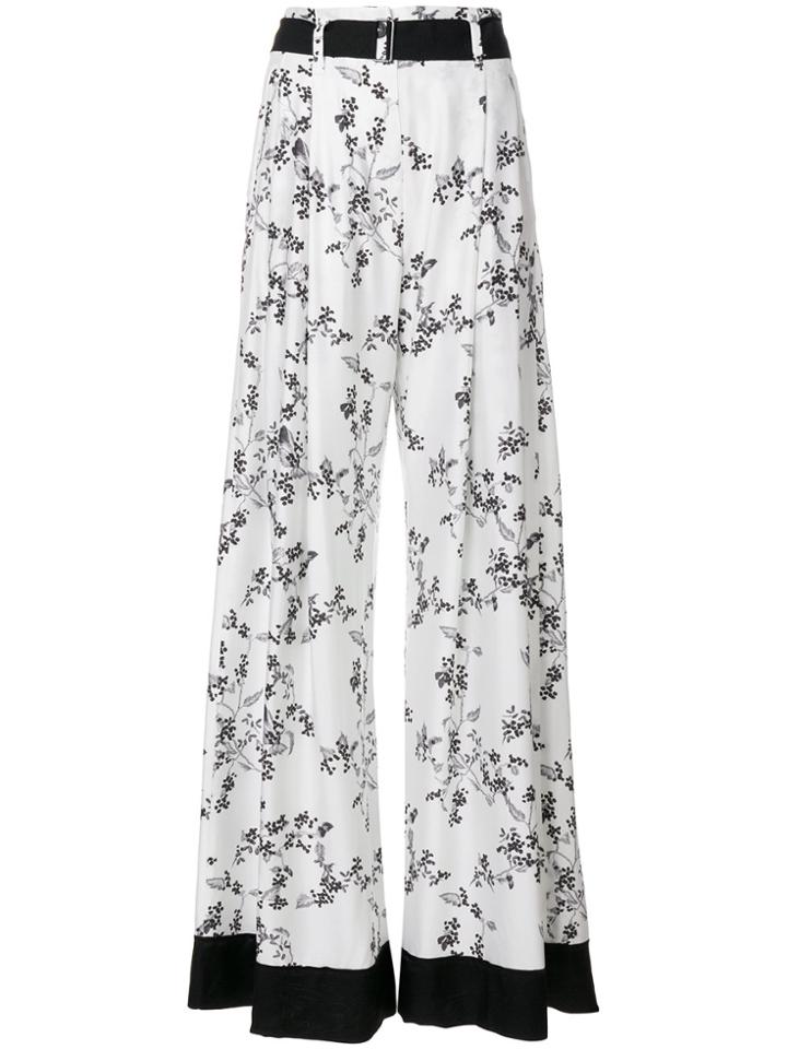Ann Demeulemeester Blanche Floral Print Palazzo Pants - White