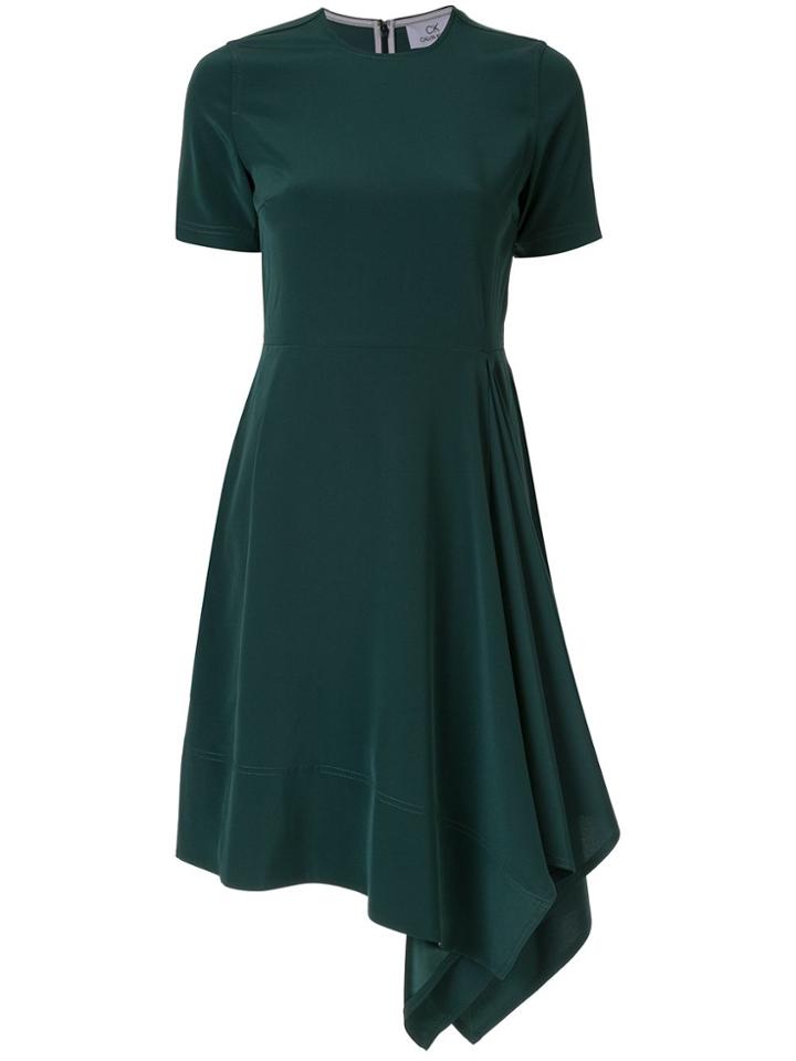 Ck Calvin Klein Asymmetric Hem Dress - Green
