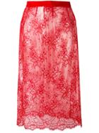 Maison Margiela - Sheer Lace Skirt - Women - Polyamide/polyurethane/viscose - 42, Red, Polyamide/polyurethane/viscose