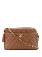 Chanel Pre-owned Diamond Quilted Chain Shoulder Bag - Brown