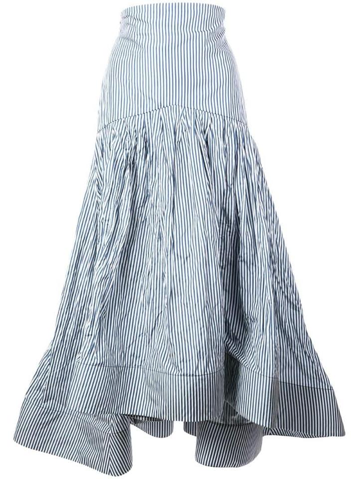 Rosie Assoulin Pinstripe Fishtail Skirt - Blue