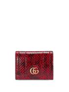 Gucci Ophidia Snakeskin-effect Cardholder - Red