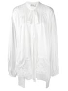 Faith Connexion Lace Detail Bow Neck Blouse - White