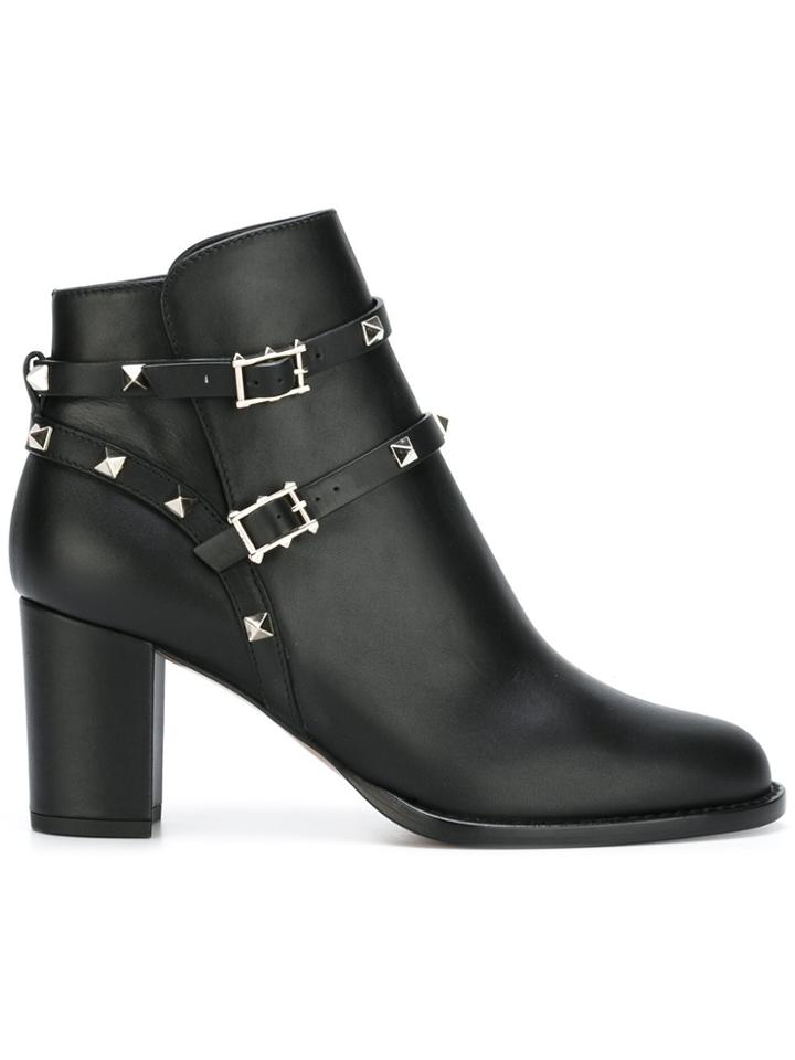 Valentino Valentino Garavani 'rockstud Noir' Ankle Boots - Black