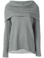 Rta Draped Neck Blouse, Women's, Size: Small, Grey, Cotton/polyester