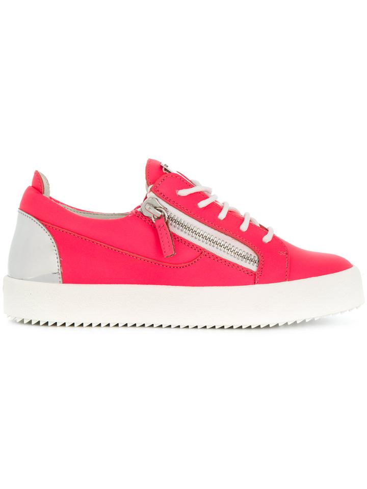 Giuseppe Zanotti Design Side Zip Sneakers - Pink & Purple