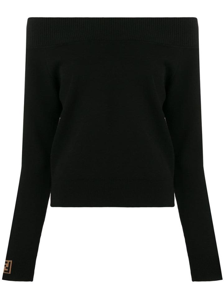 Fendi Off-shoulder Jumper - Black