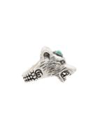 Gucci Turquoise Anger Forest Wolf Head Sterling Silver Ring - Metallic