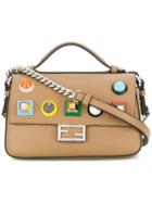 Fendi Double Micro Baguette Crossbody Bag - Brown