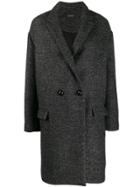 Isabel Marant Boxy Fit Double Breasted Coat - Grey