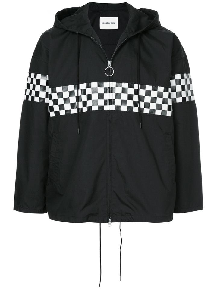Monkey Time Checked Stripe Jacket - Black