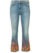 Mother - Insider Crop Fray Jeans - Women - Cotton/polyester/spandex/elastane - 26, Blue, Cotton/polyester/spandex/elastane