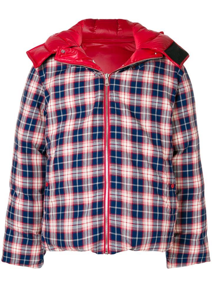 Ader Error Gingham Puffer Jacket - Red