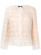 Giorgio Armani Silk Frilled Jacket - Neutrals