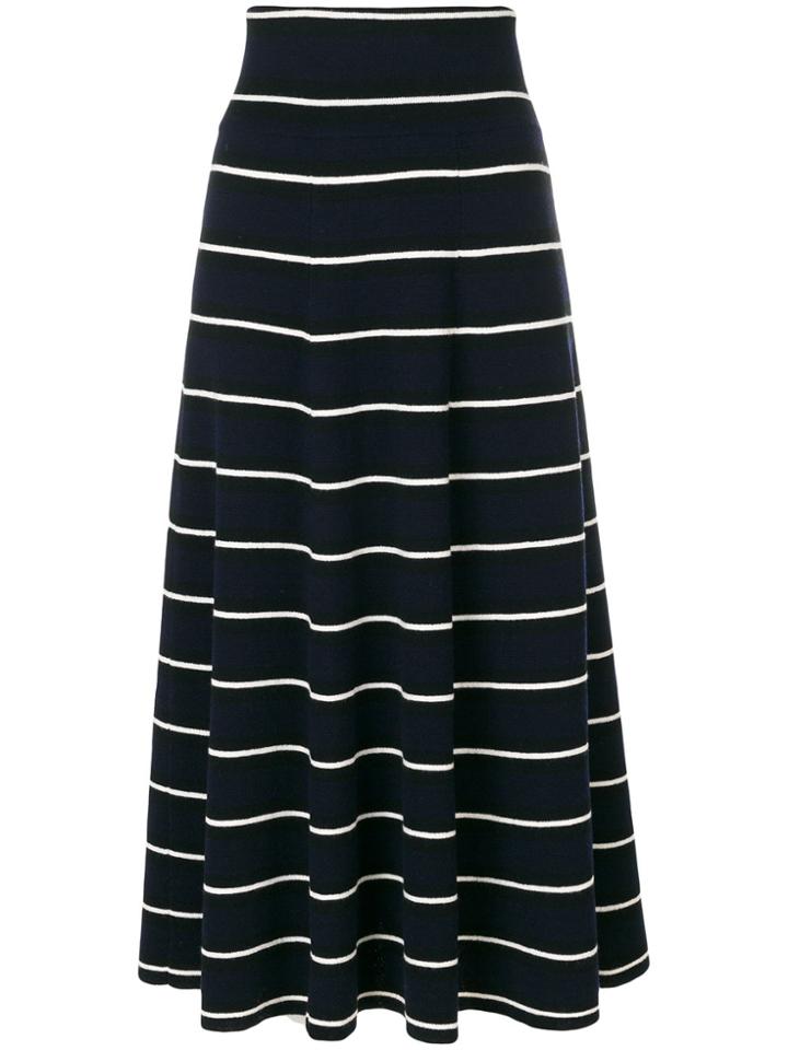Chinti & Parker Multi-stripe Flared Skirt - Blue