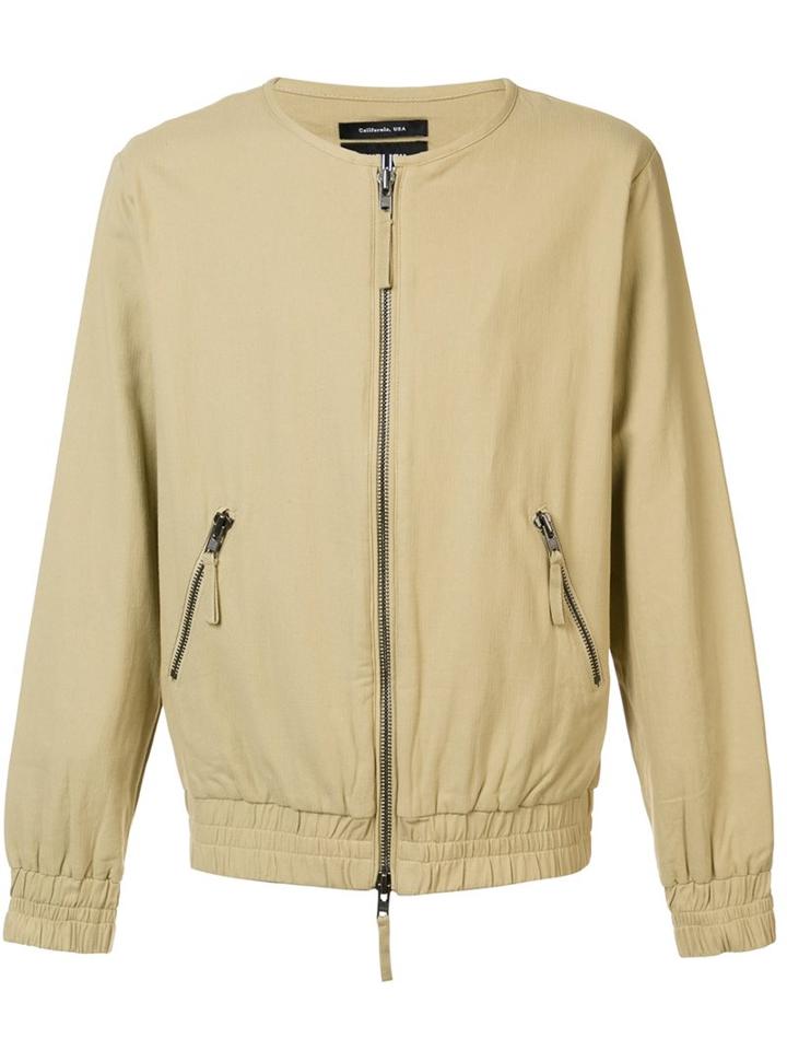 Publish Collarless Bomber Jacket, Men's, Size: Small, Nude/neutrals, Cotton