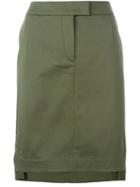 Fay Hi-lo Hem Skirt, Women's, Size: 42, Green, Cotton/spandex/elastane