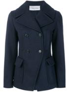Valentino Double Breasted Peacoat - Blue