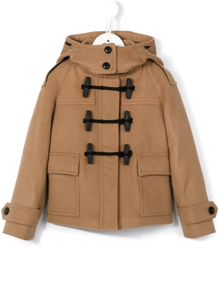 Burberry Kids Short Duffle Coat, Girl's, Size: 10 Yrs, Nude/neutrals