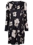 Twin-set Floral Print Dress, Women's, Size: Large, Black, Viscose/polyester