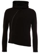 Ann Demeulemeester Asymmetric Zipper Jacket, Men's, Size: Large, Black, Cotton/nylon/spandex/elastane/wool