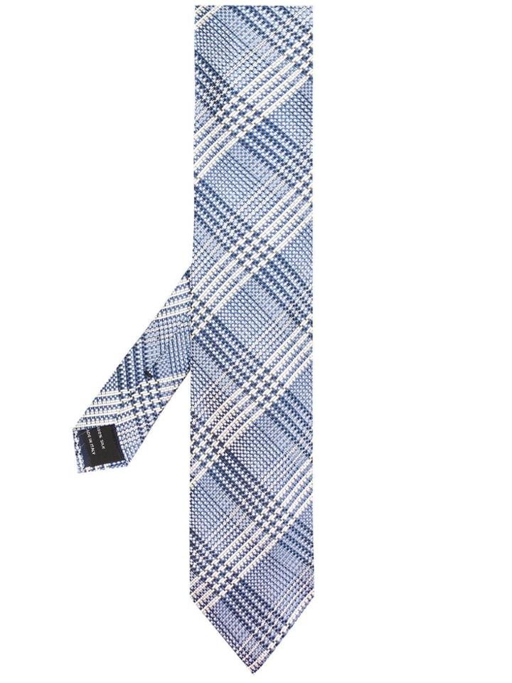 Tom Ford Prince Of Wales Check Tie - Blue