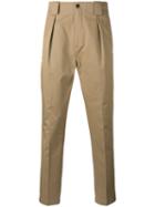 Etro - Front Pleat Tapered Trousers - Men - Cotton - 50, Nude/neutrals, Cotton