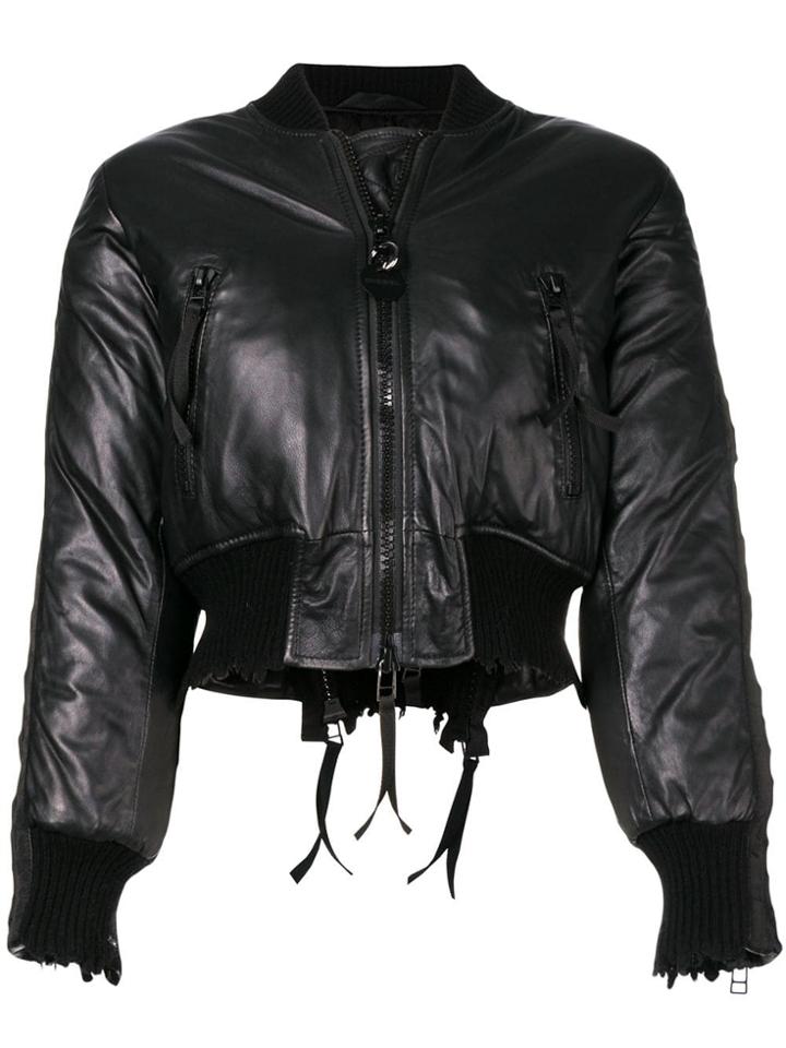 Diesel Cropped Bomber Jacket - Black