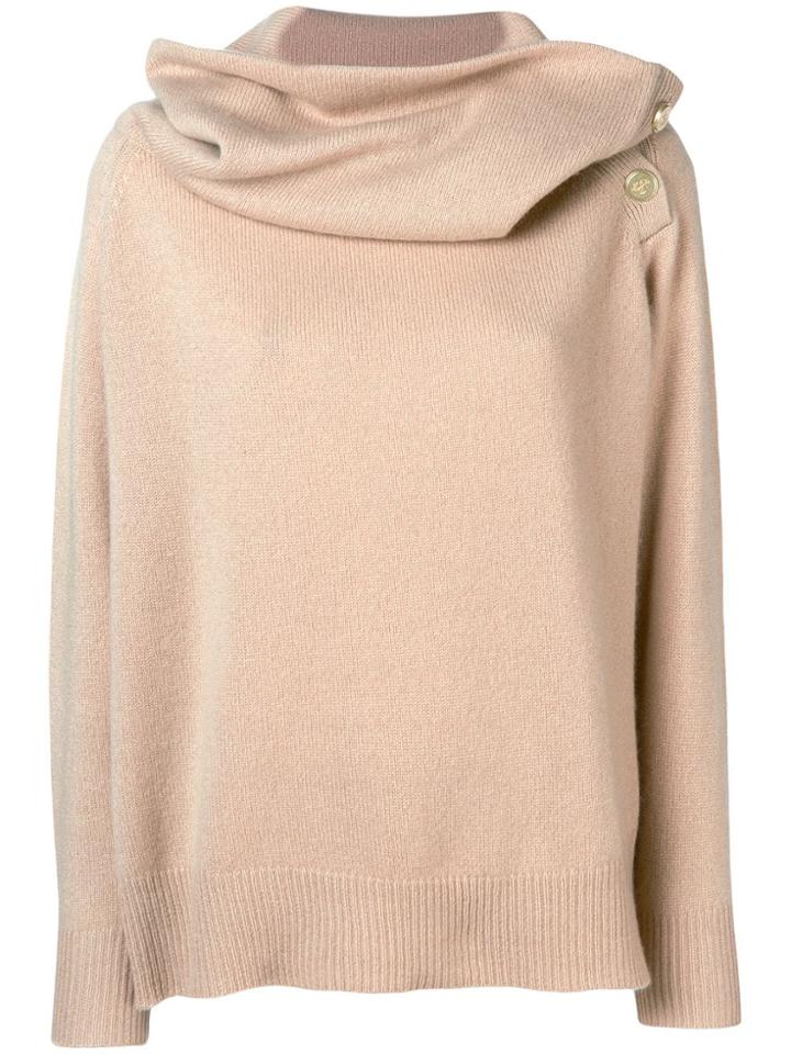 Mes Demoiselles Oversized Neck Sweater - Nude & Neutrals