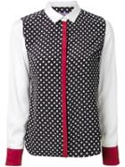 Guild Prime Polka Dots Print Shirt, Women's, Size: 34, Blue, Polyester