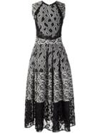 Sophie Theallet Flared Mix Pattern Dress - Black