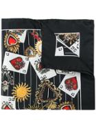 Dolce & Gabbana Playing Cards Printed Square Scarf - Black