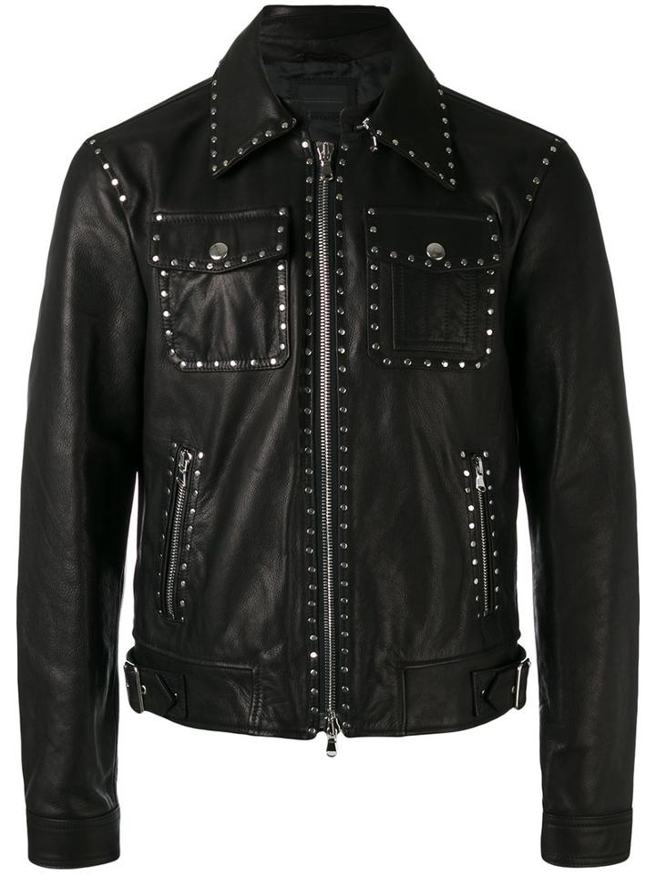 Diesel Black Gold - Lagrange Jacket - Men - Calf Leather/viscose/brass - 46, Calf Leather/viscose/brass