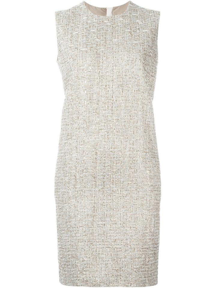 Rochas Tweed Shift Dress, Women's, Size: 40, Grey, Polyester/cotton/polyamide/silk