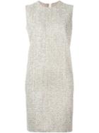 Rochas Tweed Shift Dress, Women's, Size: 40, Grey, Polyester/cotton/polyamide/silk