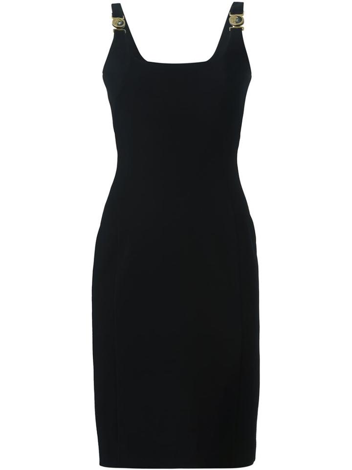 Versace Collection Square Neck Pencil Dress, Women's, Size: 38, Black, Viscose/polyamide/spandex/elastane/viscose