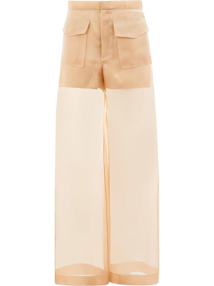 Maison Margiela Sheer Flared Trousers - Nude & Neutrals