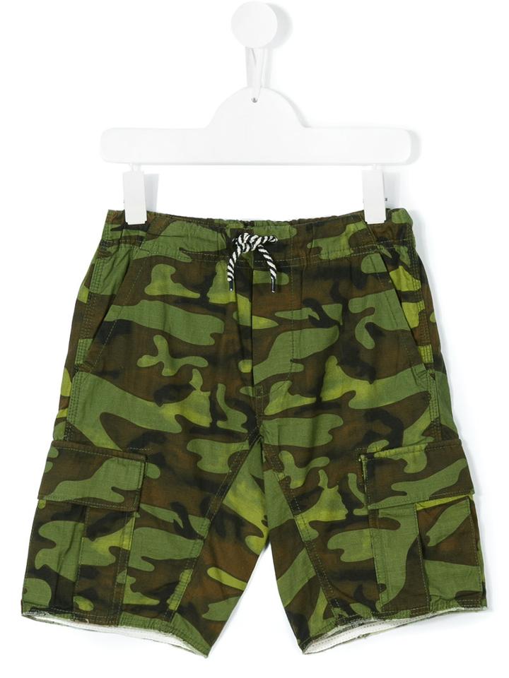 Diesel Kids - Camouflage Print Shorts - Kids - Cotton - 12 Yrs, Boy's, Green
