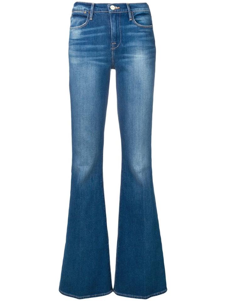Frame Washed Bootcut Jeans - Blue