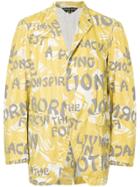 Comme Des Garçons Vintage Oriental Text Print Blazer - Yellow & Orange