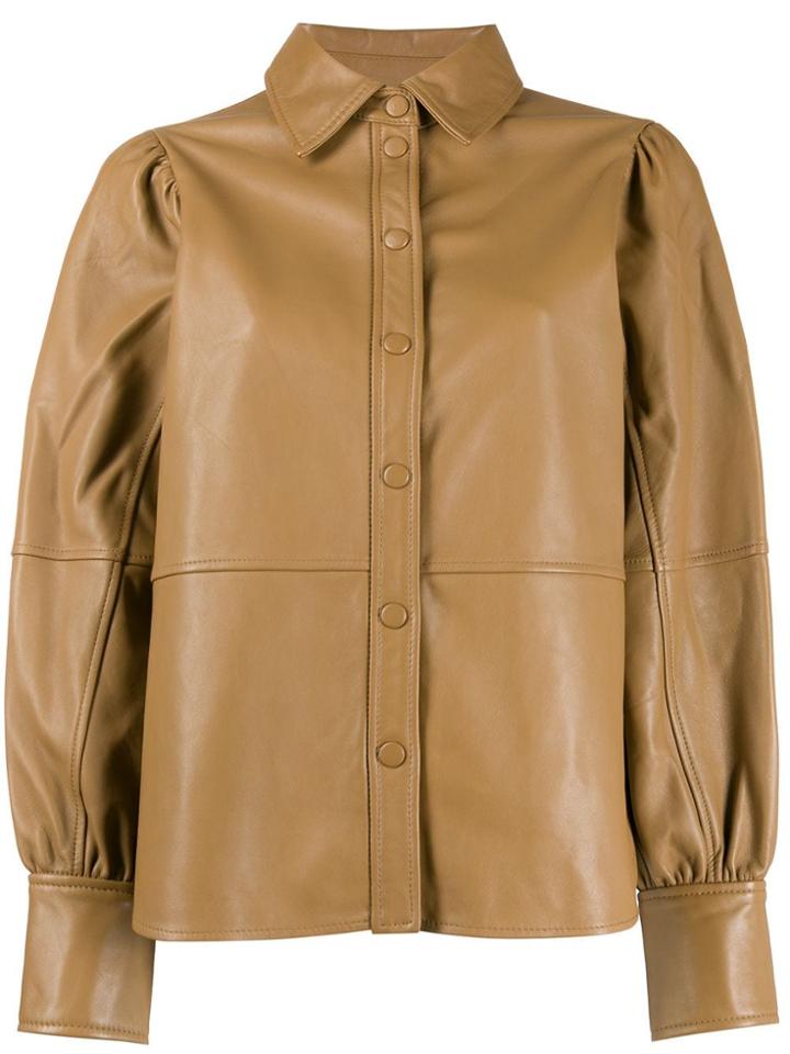 Ganni Slim Fit Shirt - Brown